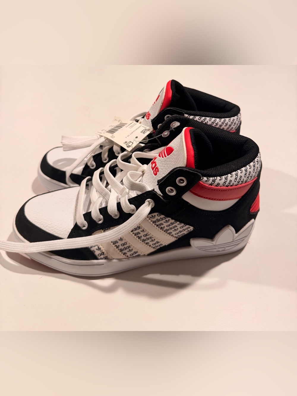 NWT Adidas Hard Court High "Logo Distortion" Sneakers - Size 7